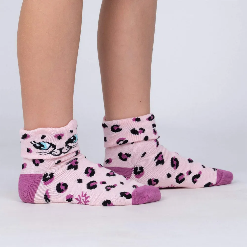 Sock It To Me Kids Crew Socks - Check Meowt (7-10 Years Old)