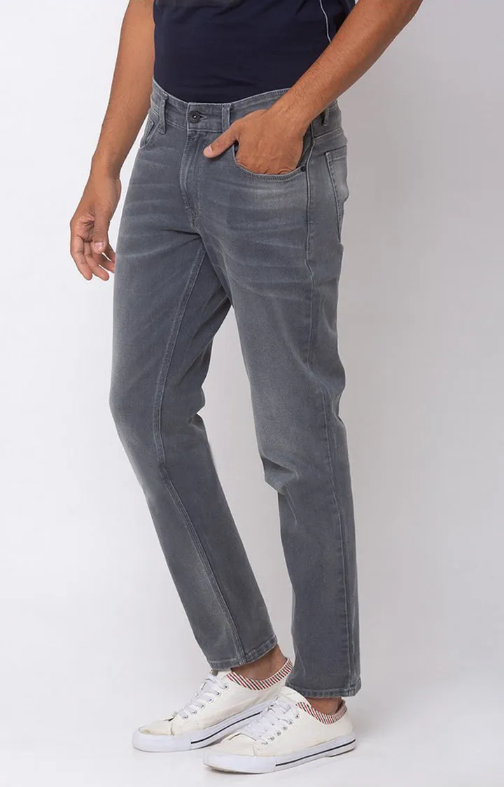 Spykar Ash Smoke Cotton Stretch Regular Fit Narrow Length Jeans (Rover)