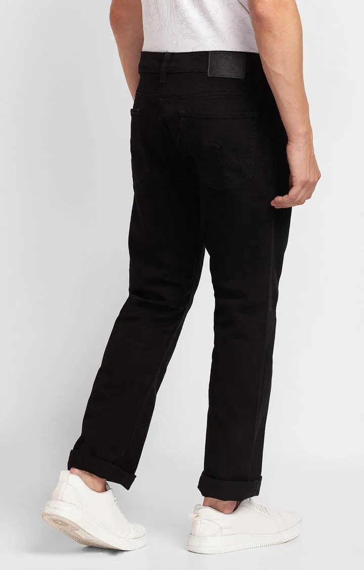 Spykar Black Cotton Comfort Fit Straight Length Jeans For Men (Ricardo)