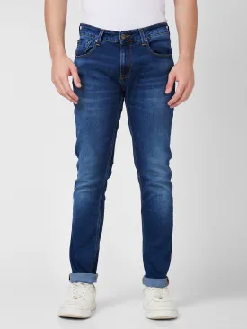 Spykar Low Rise Slim Fit Narrow Length Blue Jeans For Men