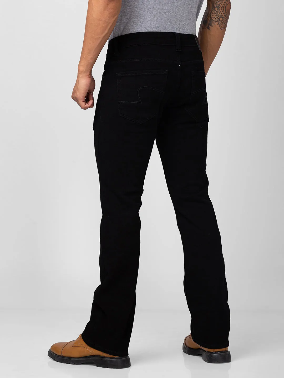 Spykar Men Black Cotton Stretch Comfort Fit Regular Length Jeans (Rafter)