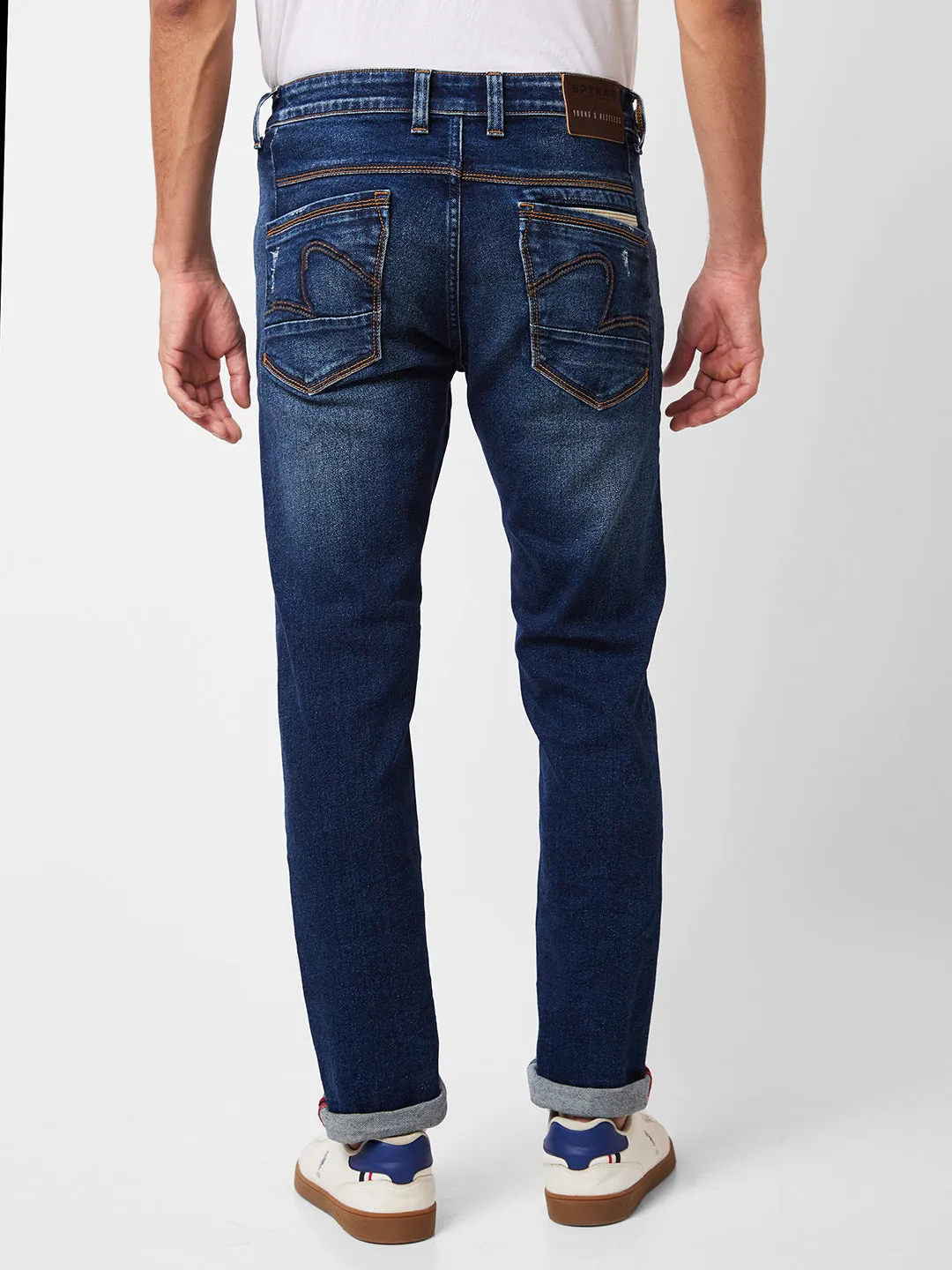 Spykar Men Blue Cotton Mid Rise Jeans