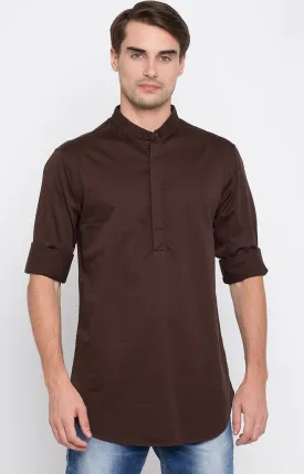 Spykar Men Brown Solid Slim Fit Casual T-Shirt