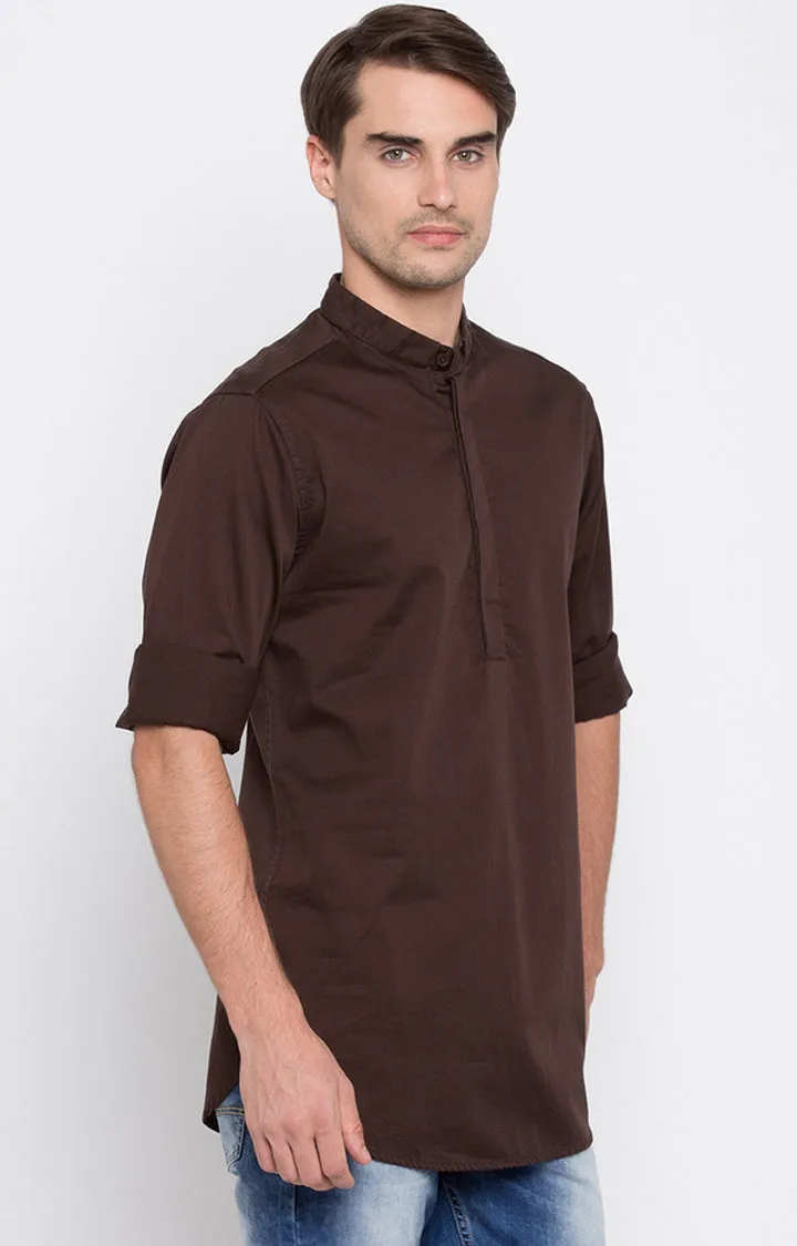 Spykar Men Brown Solid Slim Fit Casual T-Shirt