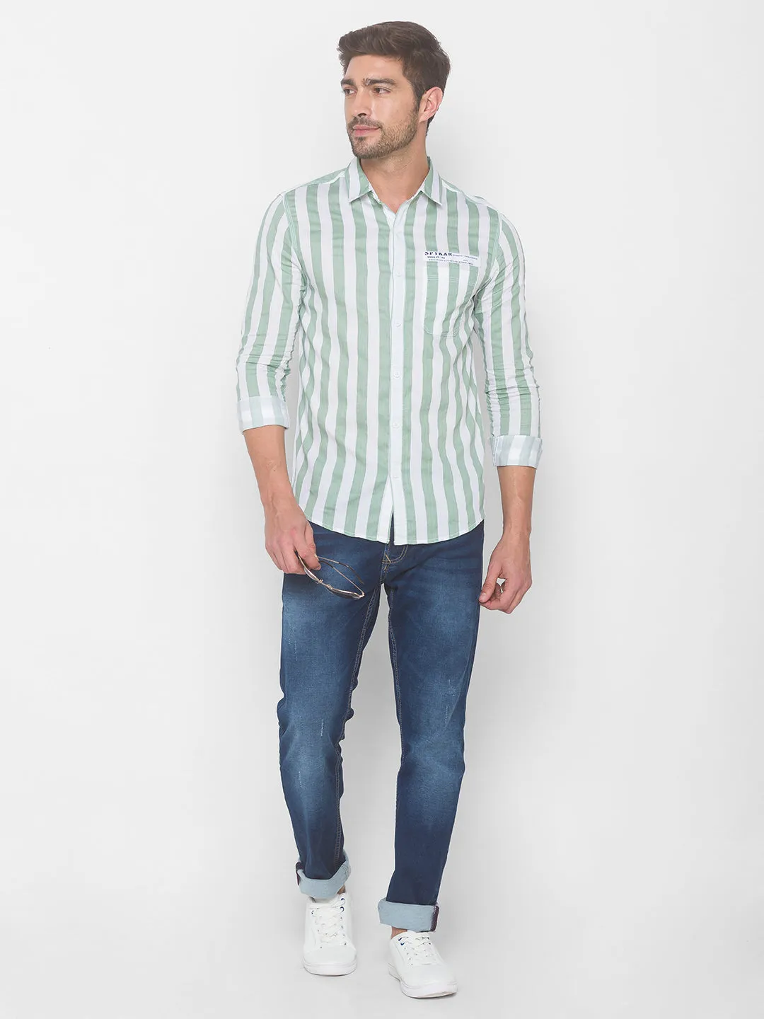 Spykar Men Dusty Pista Cotton Shirts (Slim)