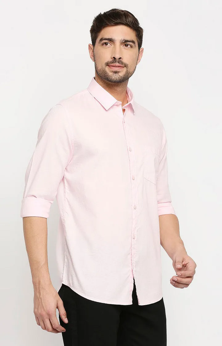 Spykar Men Pink Cotton Regular Fit Full Sleeve Casual Shirt