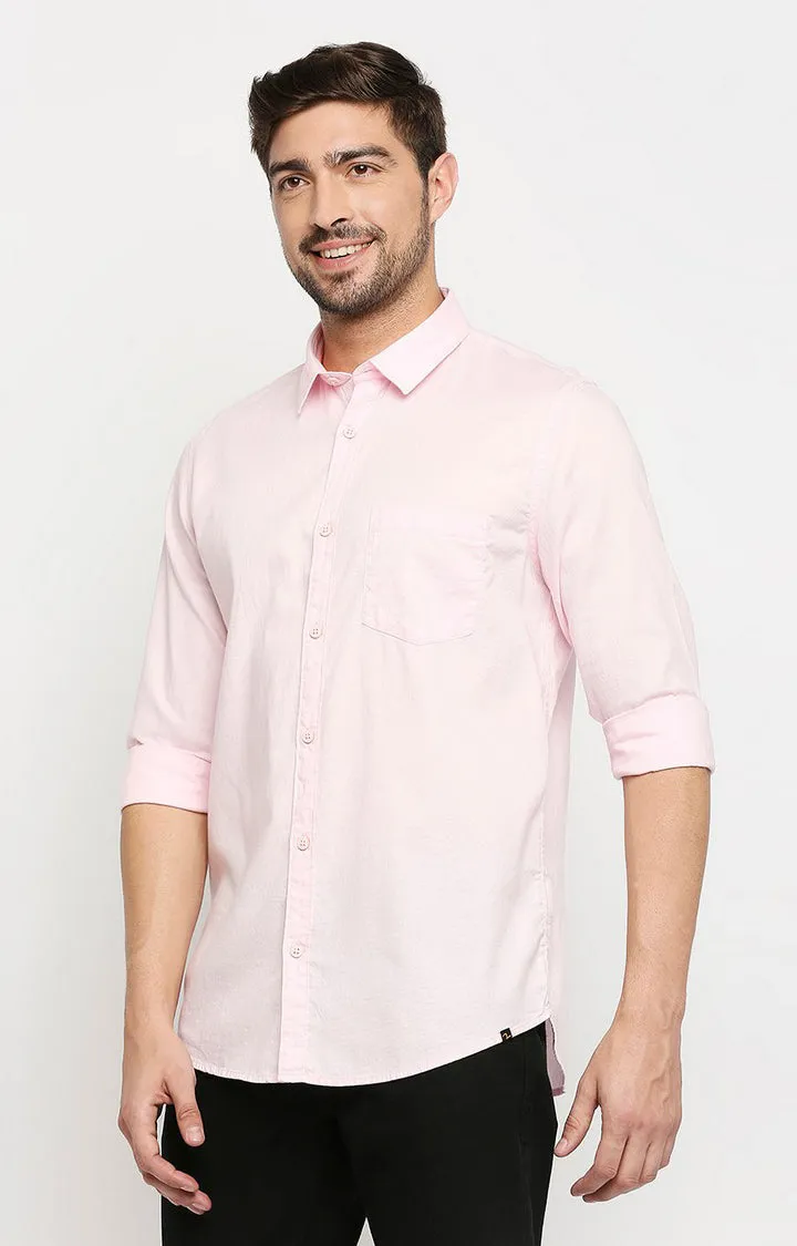 Spykar Men Pink Cotton Regular Fit Full Sleeve Casual Shirt