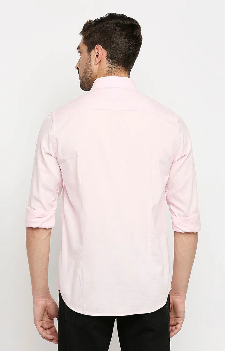 Spykar Men Pink Cotton Regular Fit Full Sleeve Casual Shirt