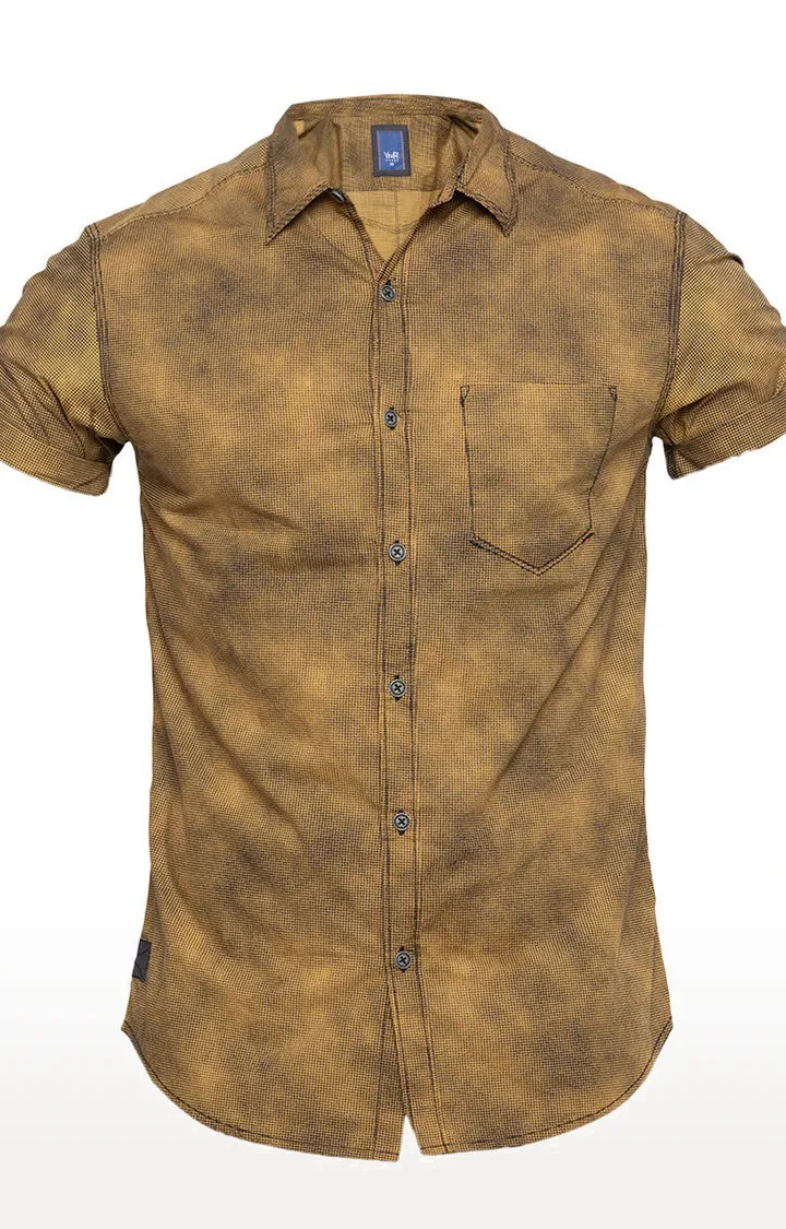 Spykar Men'S Brown Cotton Melange Casual Shirts