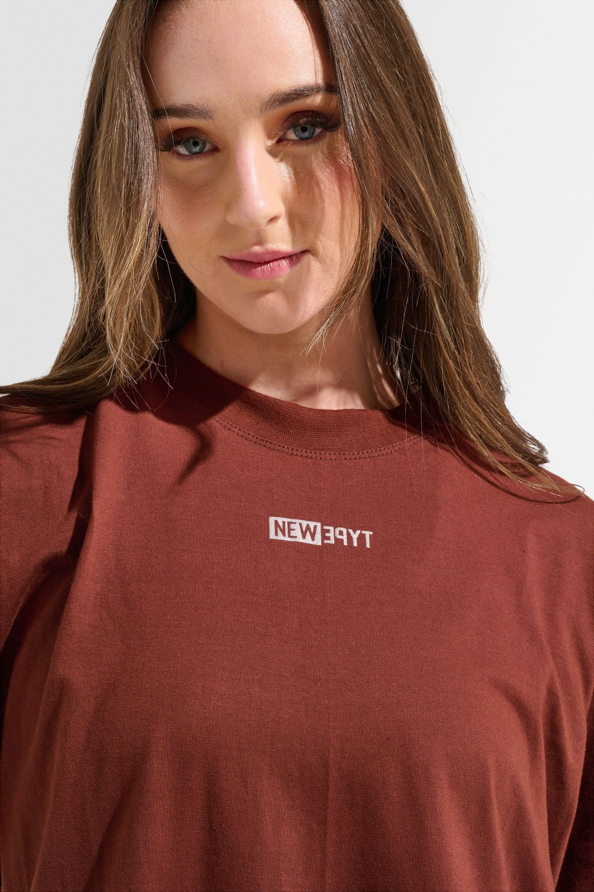 Statement Oversized Tee - Brown