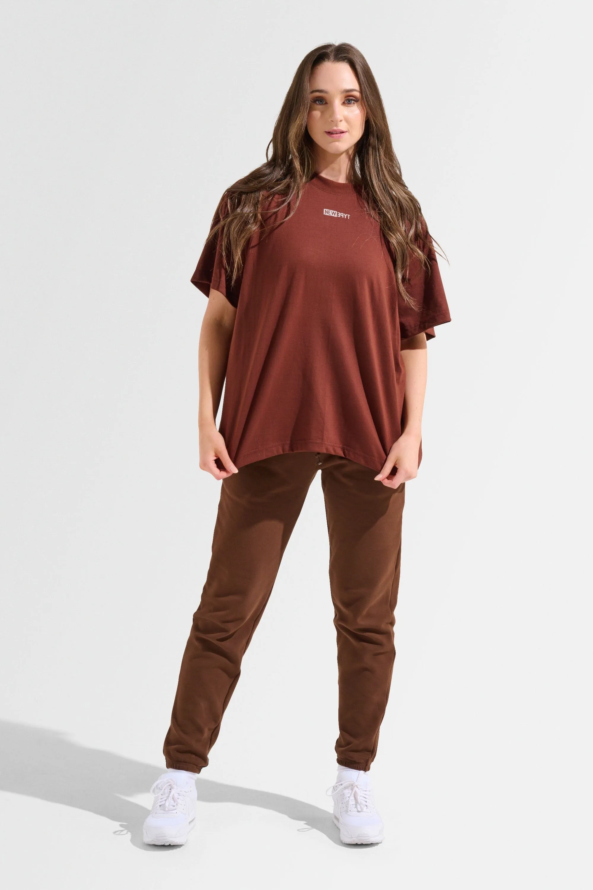 Statement Oversized Tee - Brown