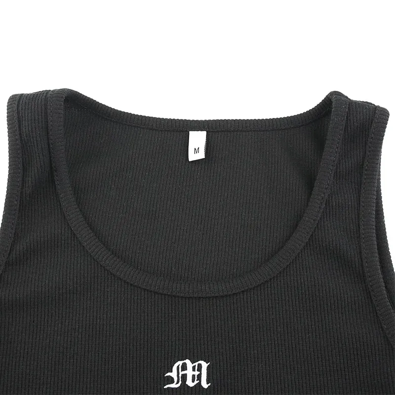 Summer Tank Tops Strapless Sexy Fitness Activewear Letter Slim Bralette Crop Top Sleeveless