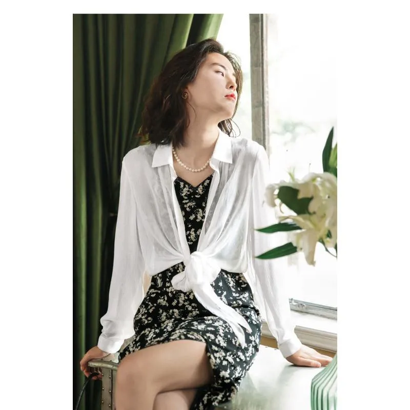 Sun-Protection Versatile Tie-Up Slimming Chic Shirt