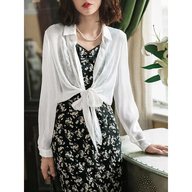 Sun-Protection Versatile Tie-Up Slimming Chic Shirt