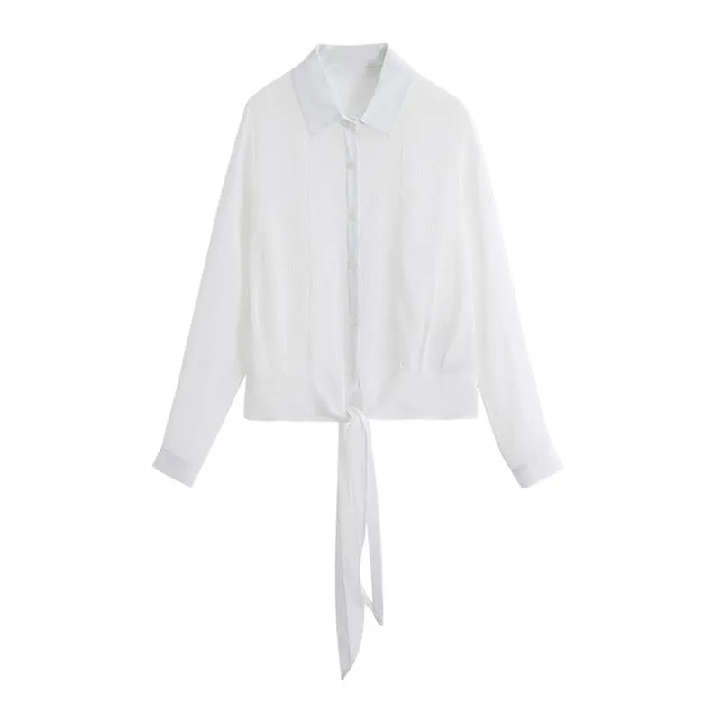 Sun-Protection Versatile Tie-Up Slimming Chic Shirt