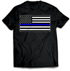 Thin Blue Line Police Flag Unisex T-Shirt