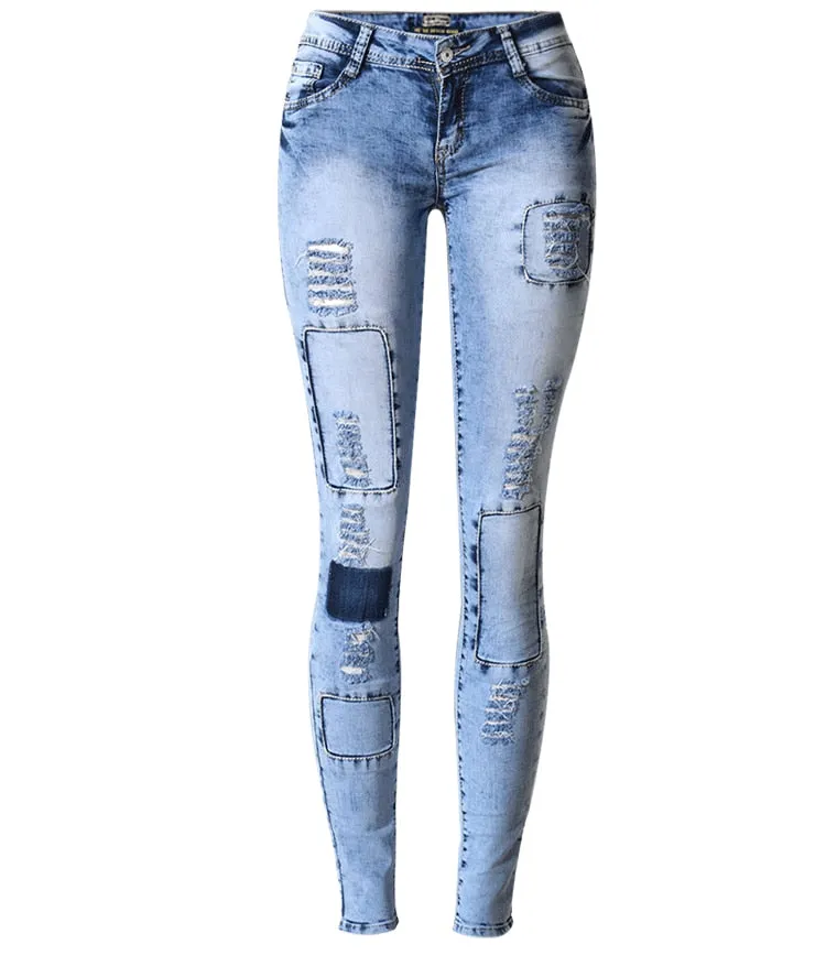 Trendy Rigid Low Waist Pencil Denim Jeans