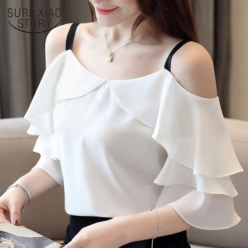 Trendy White Chiffon Blouse