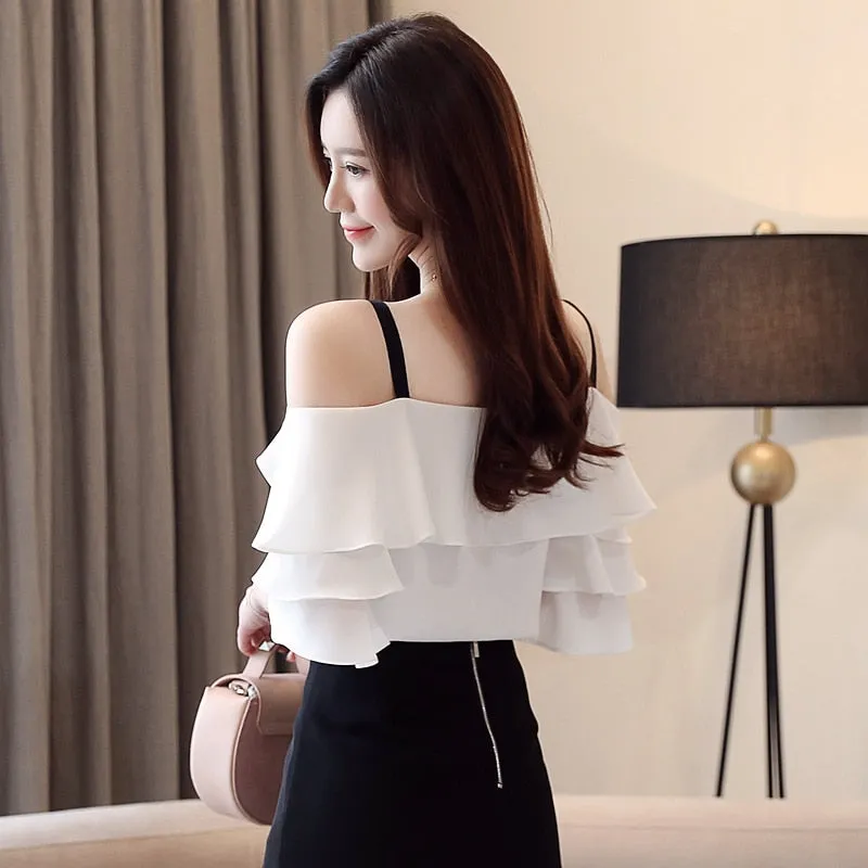 Trendy White Chiffon Blouse