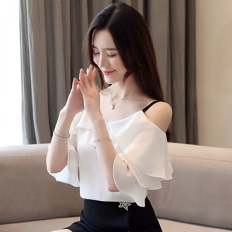 Trendy White Chiffon Blouse