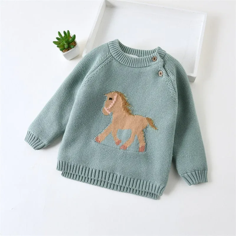 Unisex Animal Cartoon Design Warm Sweaters For Kids