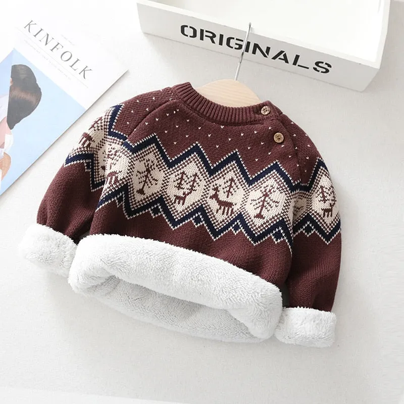 Unisex Animal Cartoon Design Warm Sweaters For Kids