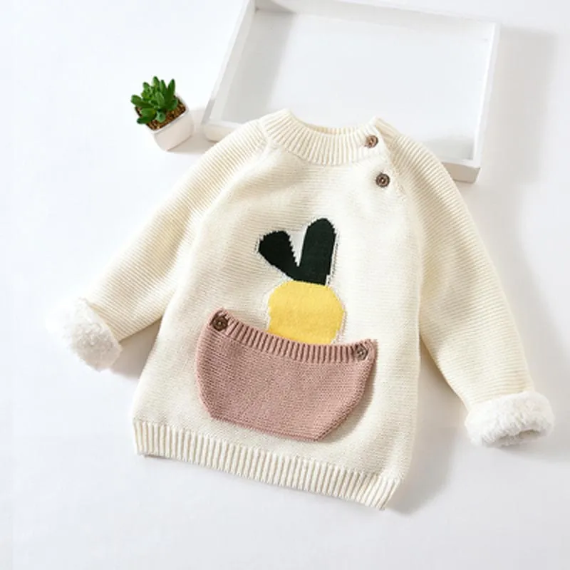 Unisex Animal Cartoon Design Warm Sweaters For Kids