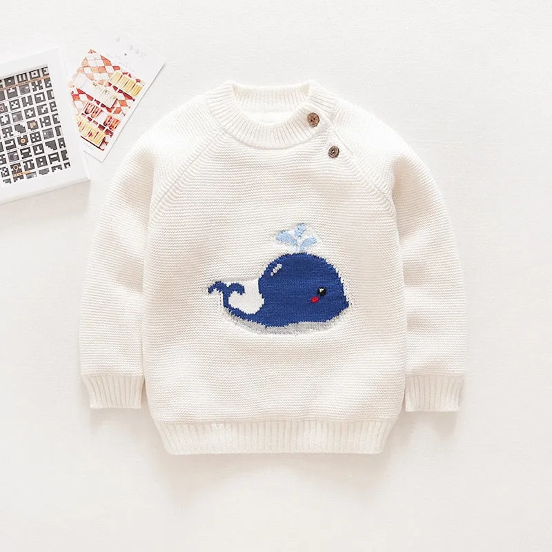 Unisex Animal Cartoon Design Warm Sweaters For Kids