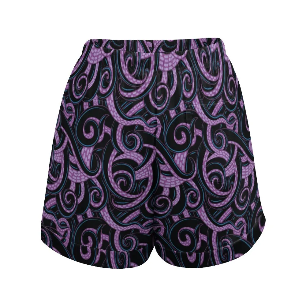 Ursula Tentacles Women's High-Waisted Loose Shorts With Pockets