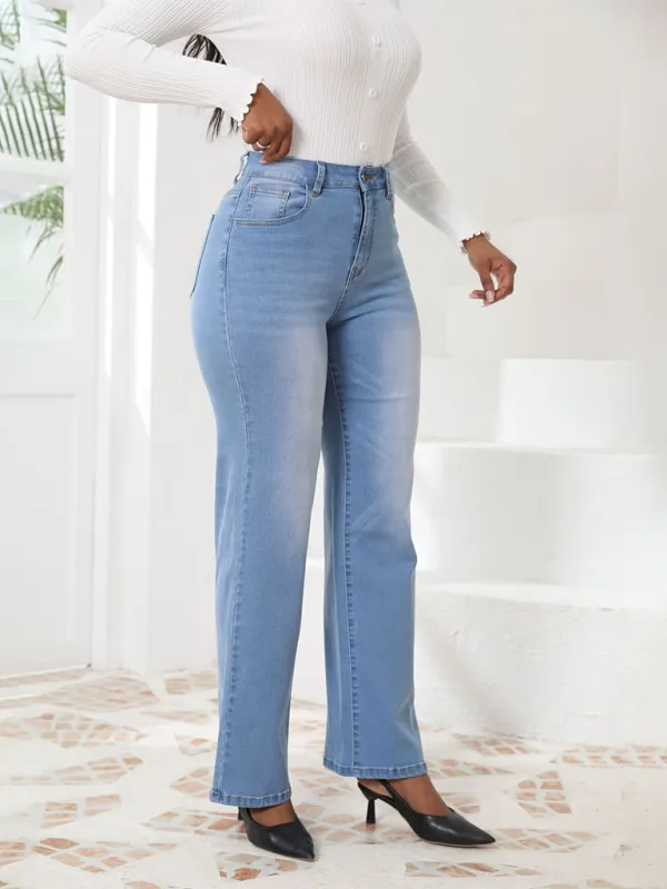 Vintage Loose Casual Straight Leg Denim Trousers