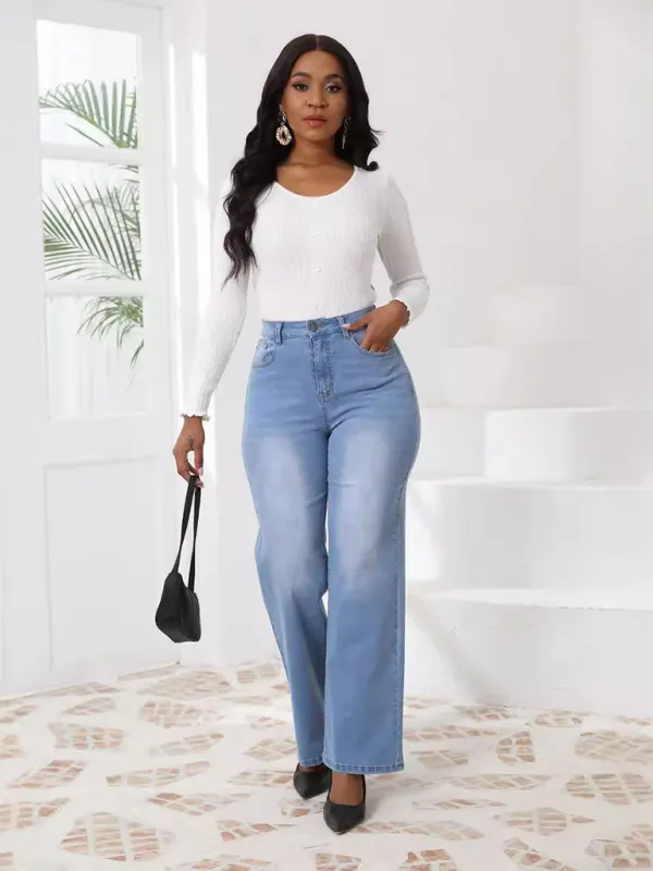 Vintage Loose Casual Straight Leg Denim Trousers