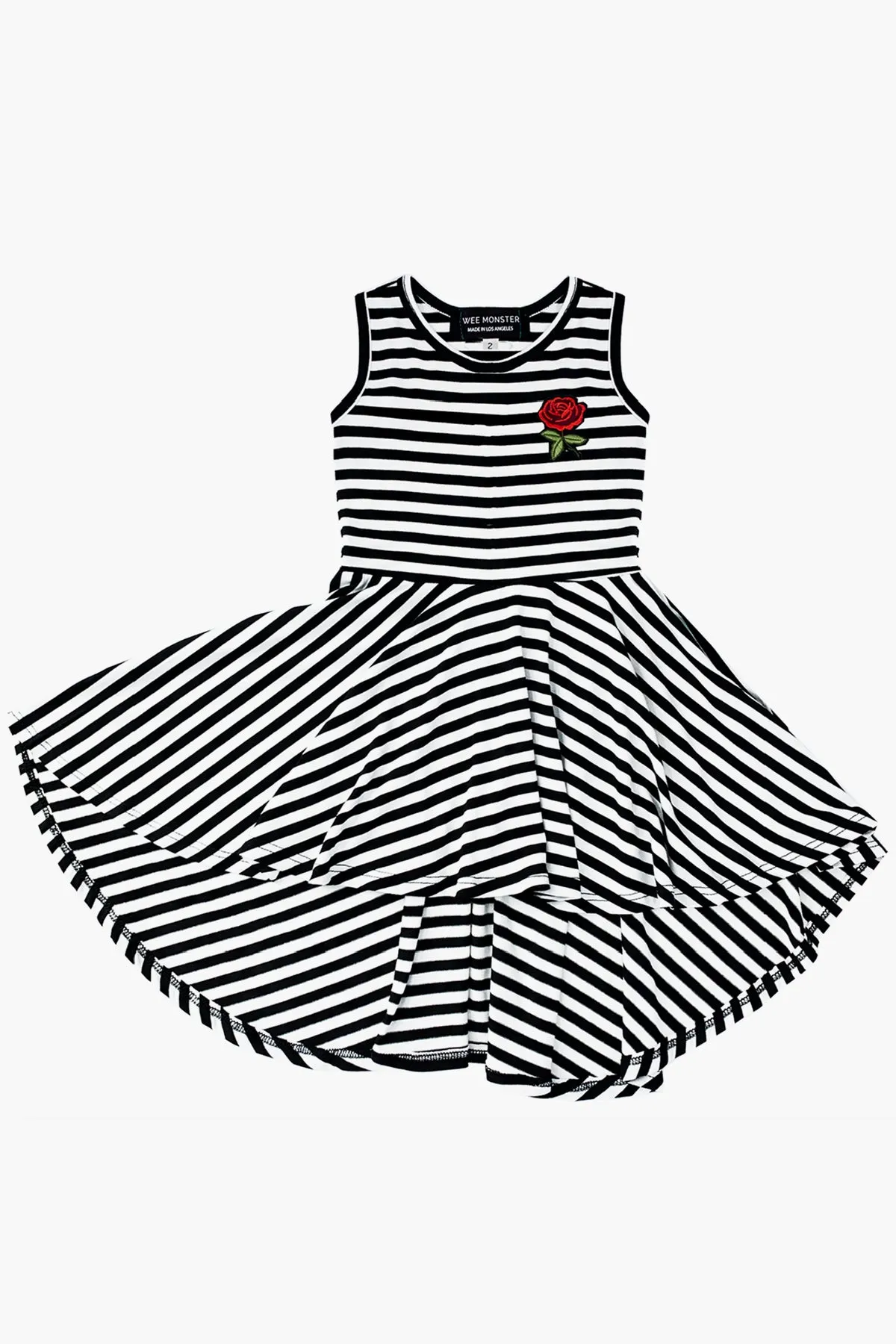 Wee Monster Black And White Rose Circle Girls Dress (Size 2 left)