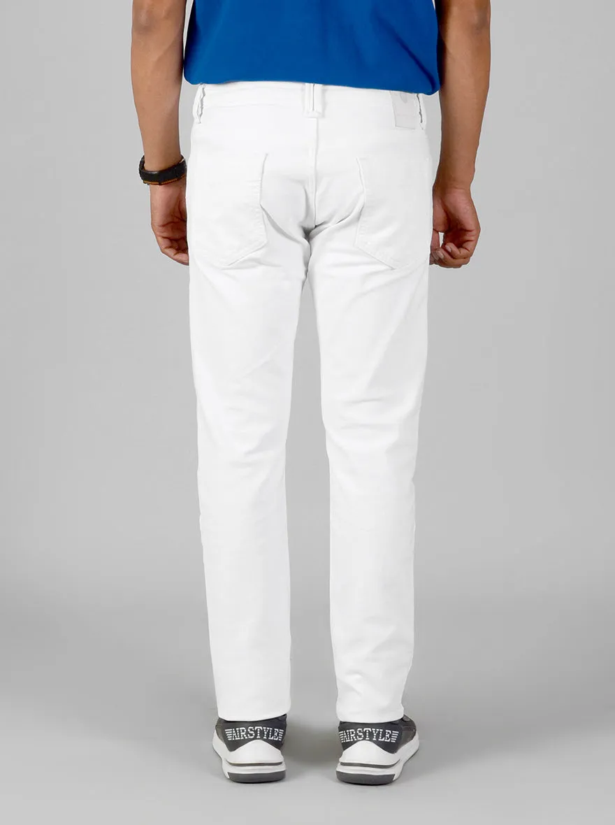 White Solid Slim Fit Jeans | JadeBlue