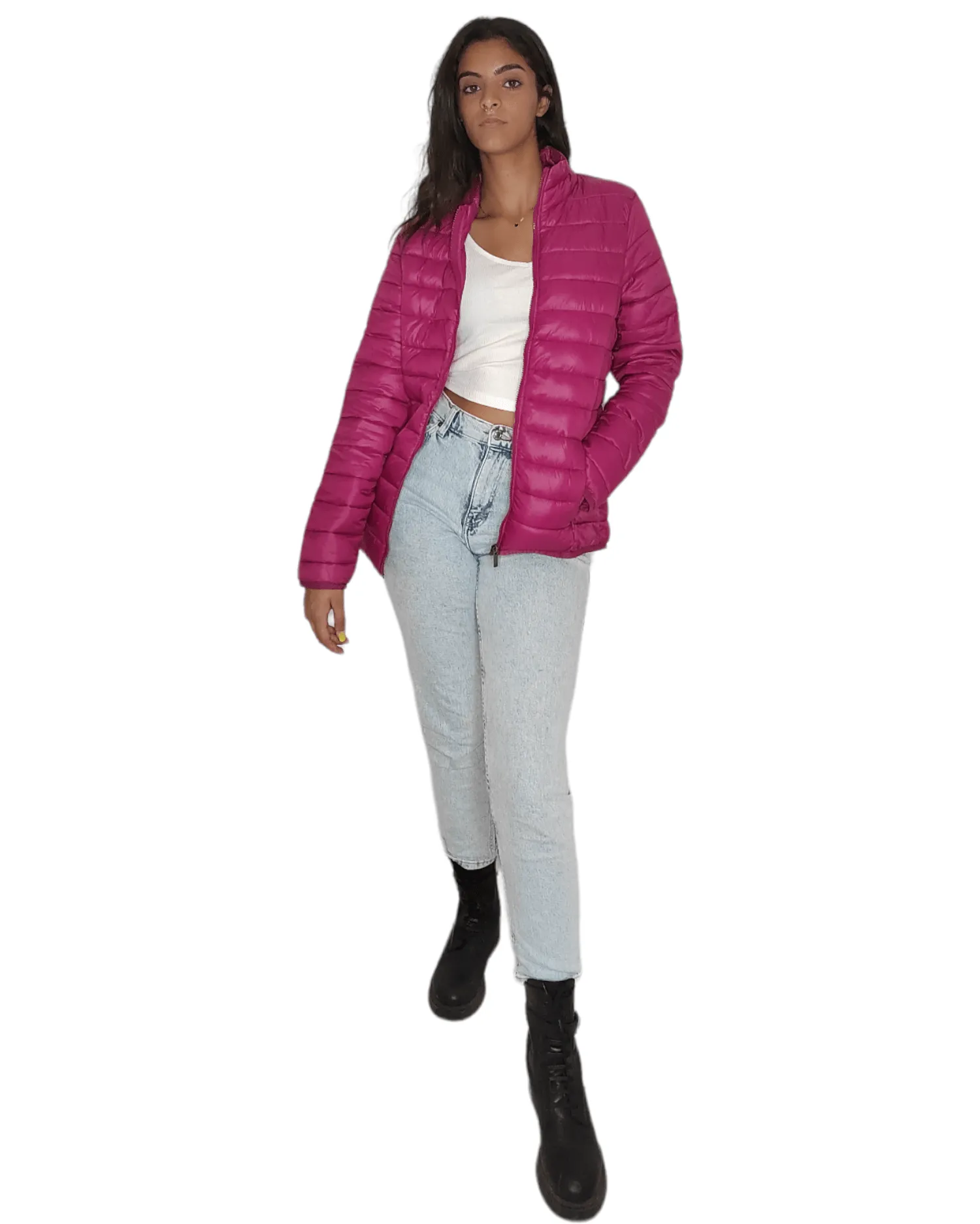 Women Puffer Jacket - Purple/Fuchsia