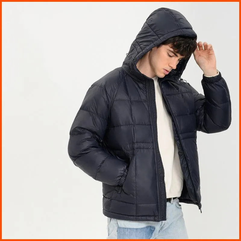 Zippered Pocket Thickened Hooded Down Jacket